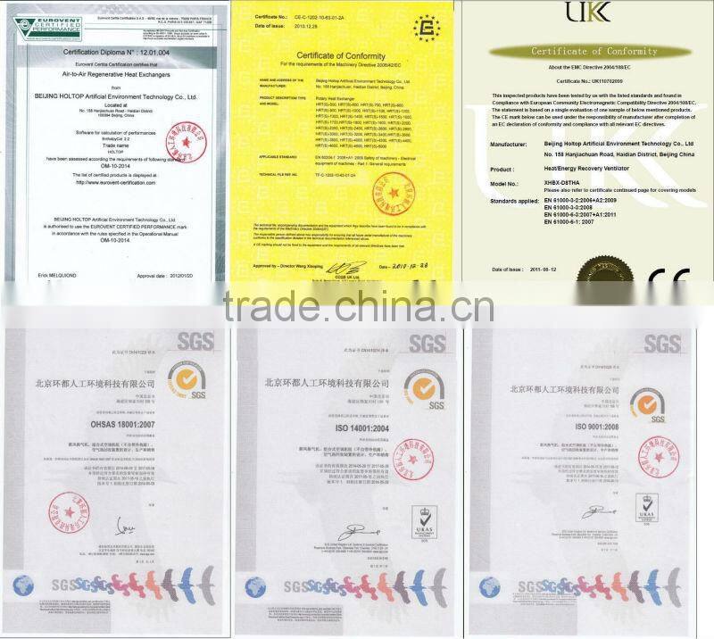 FAHU with Heat Recovery Units, Optional Heat Recovery Wheel, Plate Heat Exchanger, Heat Pipe,Ventilation System