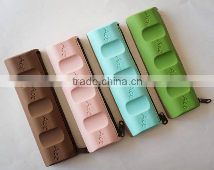 Hot Sales Fashion Chocolate Silicone Rubber Pencil Case