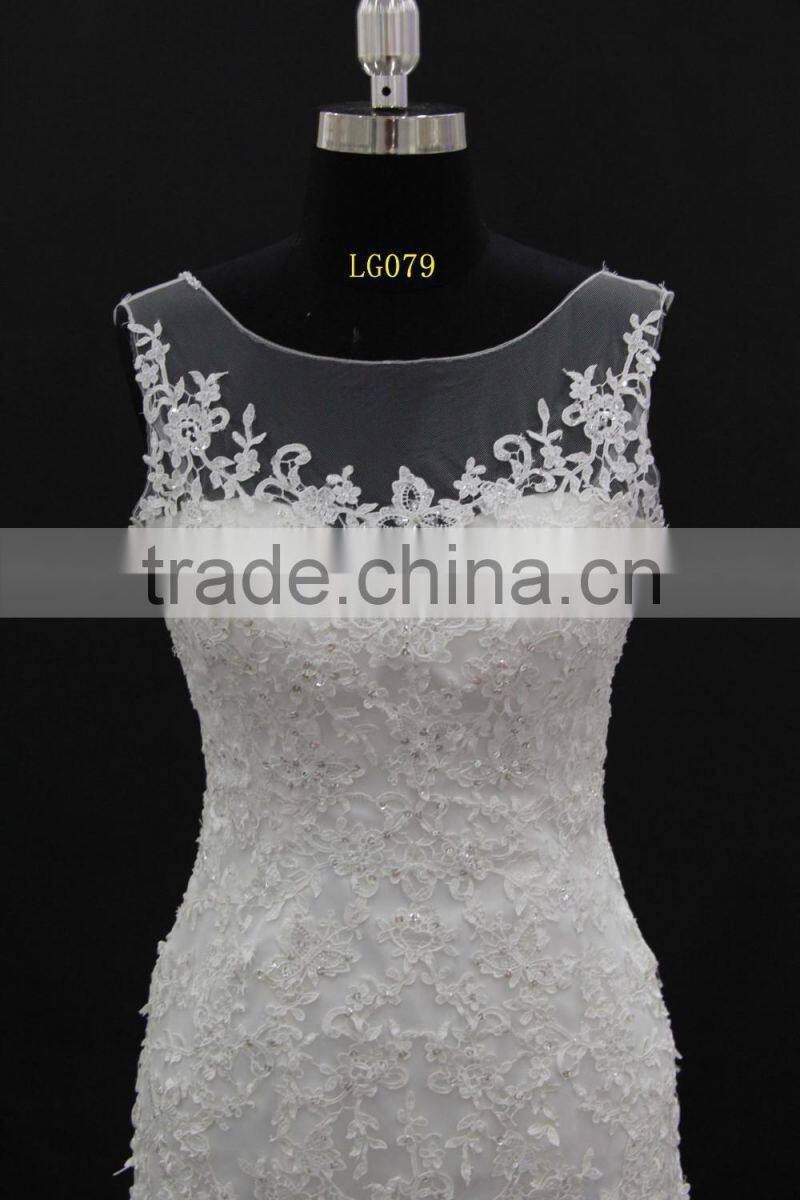 Best selling Alibaba wedding gown sexy low back lace up back sleeveless mermaid wedding dress