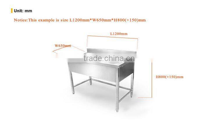 SUS304 Foshan manufacture Stainless Steel double bowl Laundry Sink Cabinet with bracket