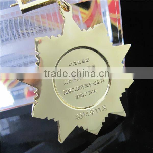 Custom Production Metal Award Medal / Diamond Military Medal / Star China Military Medal