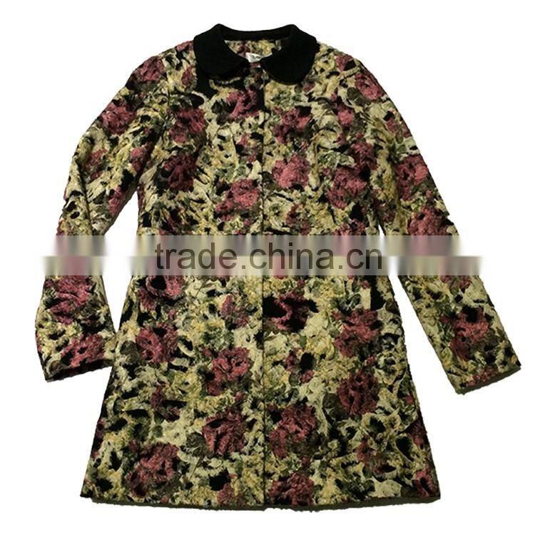 Hot selling customized color and size women's fox fur / mink overcoat print winter coats and jackets woman