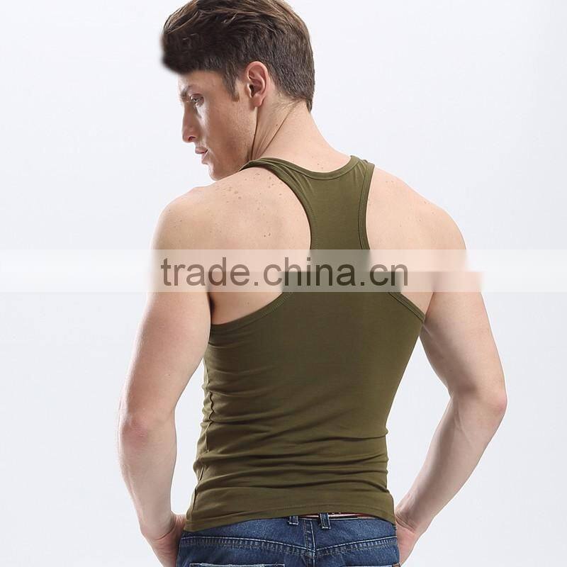 I- shaped back vest square neck style men cotton casual muscle vest latest gym waistcoat design for men