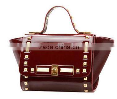 Superior Lacquer Leather Youth Clinch Bolt Style Fasion Handbag