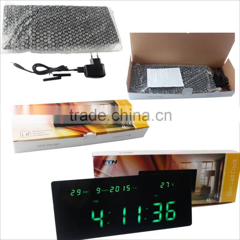 green color led number clock