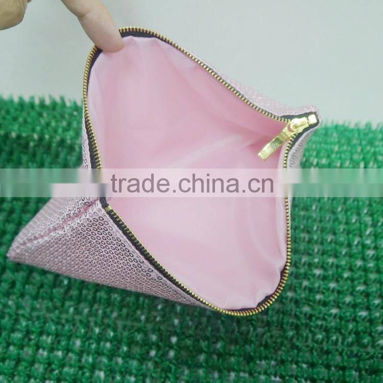 2016 China wholesale cosmetic bag shining beads makeup bag lady nice bag