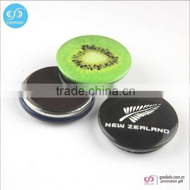 Custom printed tinplate fridge magnets round shape magnetic metal stickers