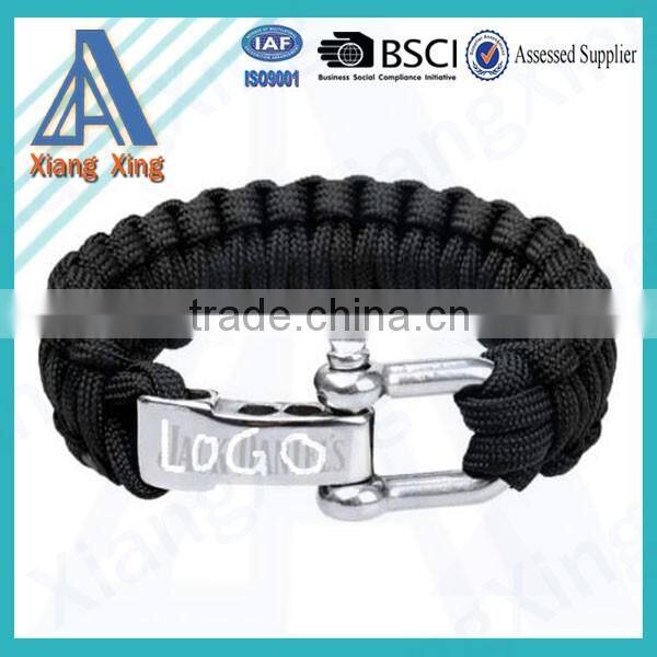 2016 popular top sell fire flint whistle and blade compass paracord survival bracelet