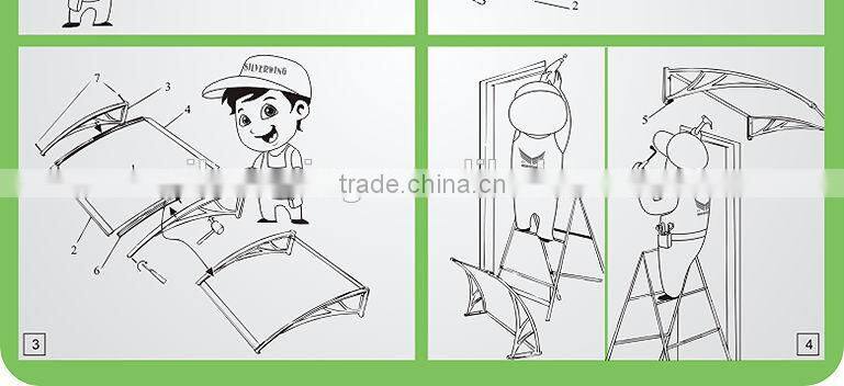 Hot sale Popular outdoor door window plastic polycarbonate awning patio cover materials