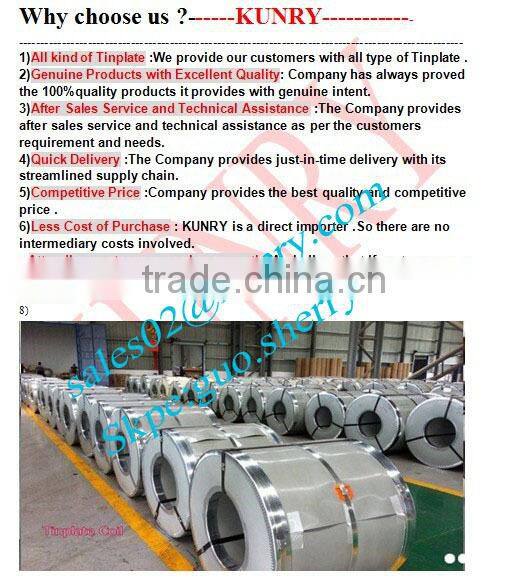 Export packaging high quality resonable price of tinplate for can making