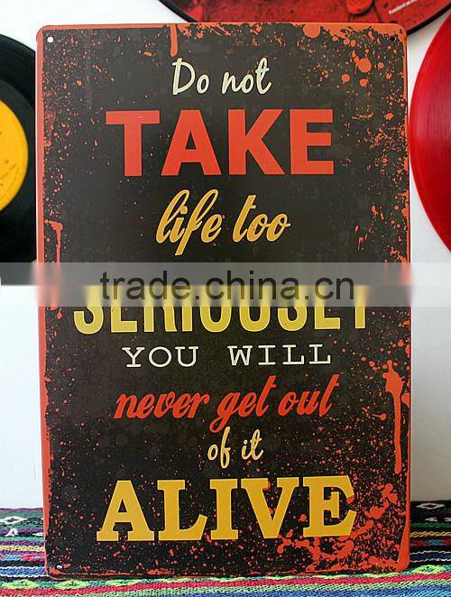 Vintage letters 20x30cm wall art decoration metal signs