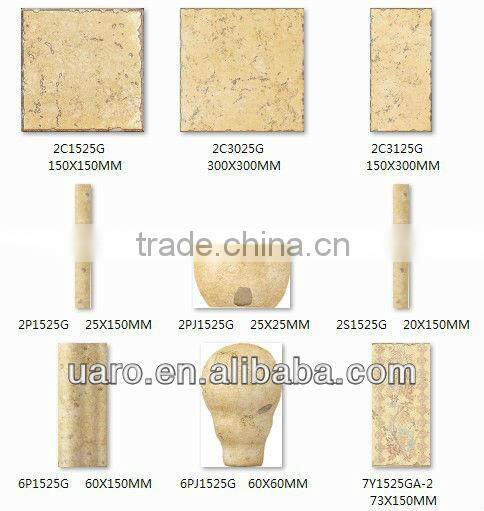 Non-slip decoration luxury polished porcelain archaized glazed tile
