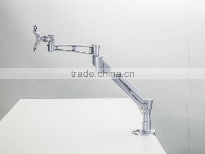 singel monitor mount aluminum lcd tv monitor stand arm metal brackets retractable arm