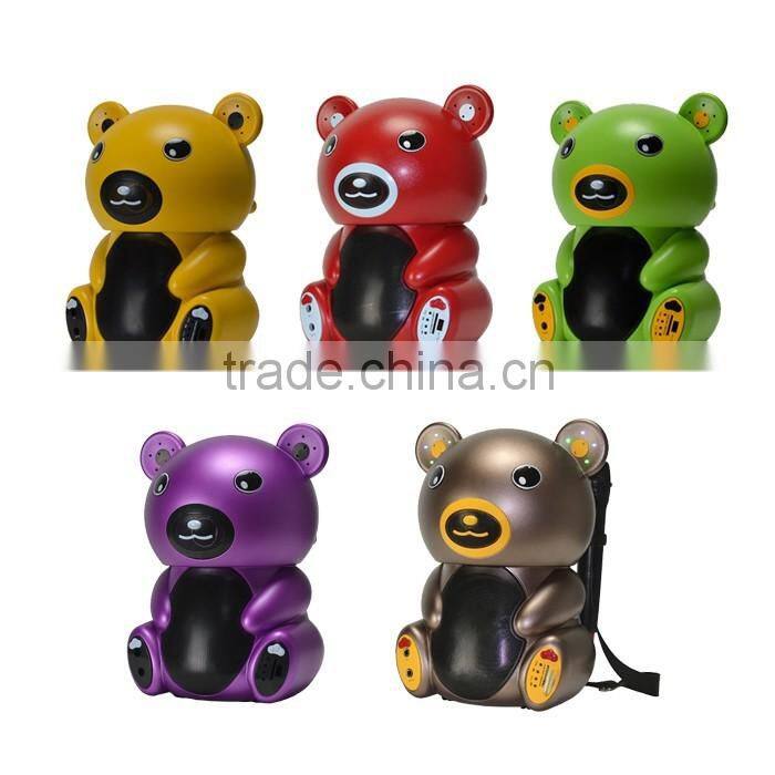 willico hot sale!!! mini bear plastic portable bluetooth speaker with fm usb light