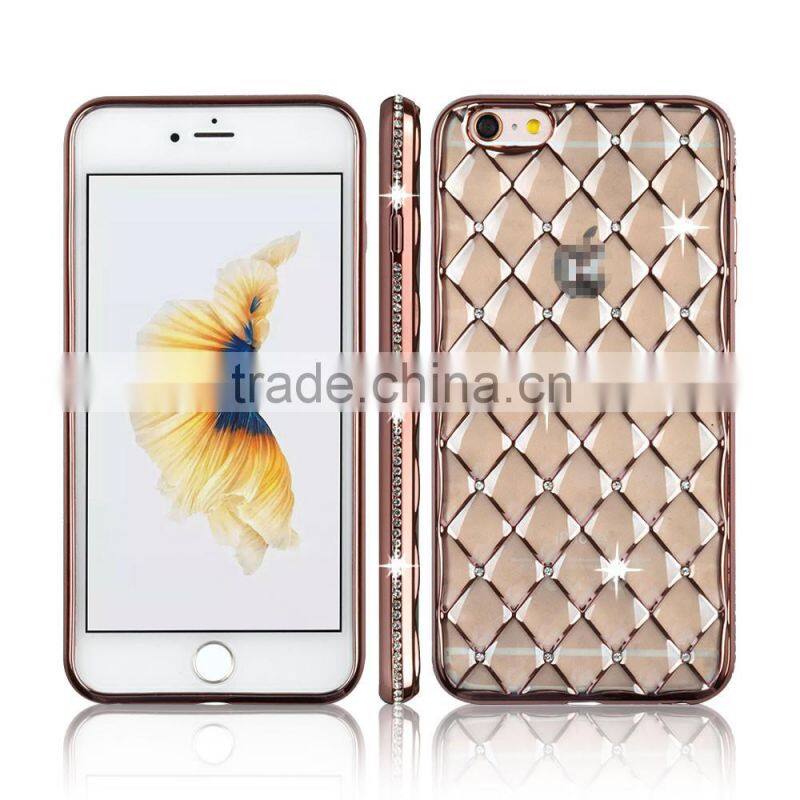 C&T Luxury Bling Rhinestone Frame Slim Clear TPU bumper case for Apple Iphone 6s
