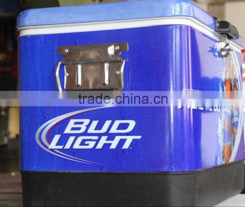 beverage retro metal ice cooler box