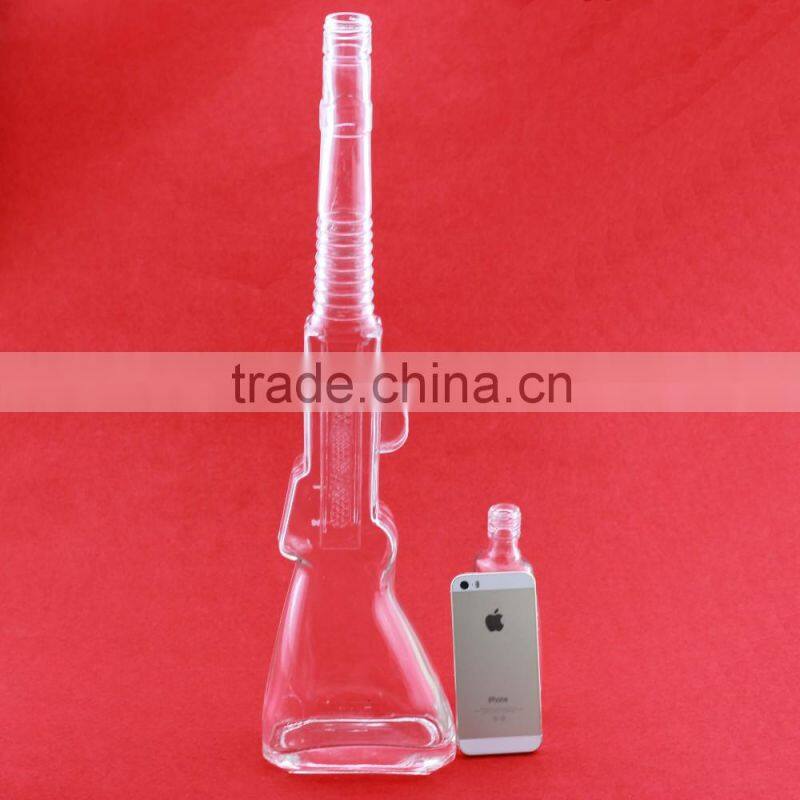 Beautifui heterogenic glass bottle clear glass bottle oblique body glass bottle