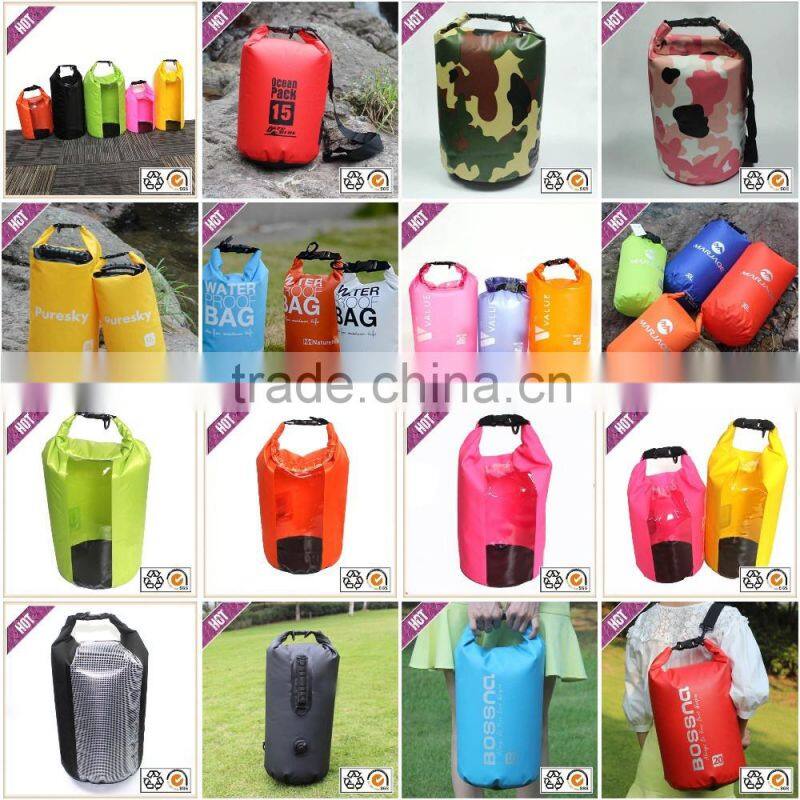 22Liter tarpaulin Waterproof Dry Bag backpack with padded shoulder straps