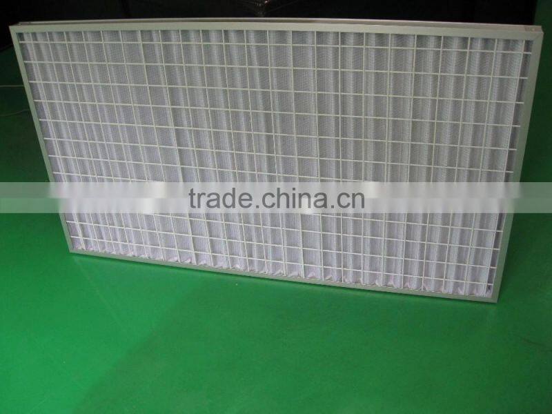 Metal frame High Efficiency Pleated Panel Air Filter for central air-condition and clean room/industrial air filter