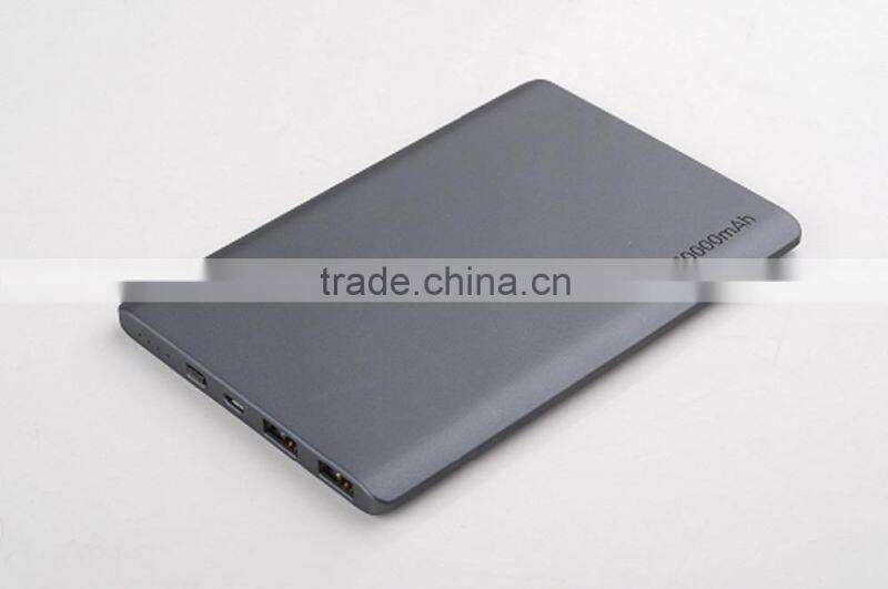 Most fashionable in America market 10000mah high capacity dual usb power bank with LED indicator