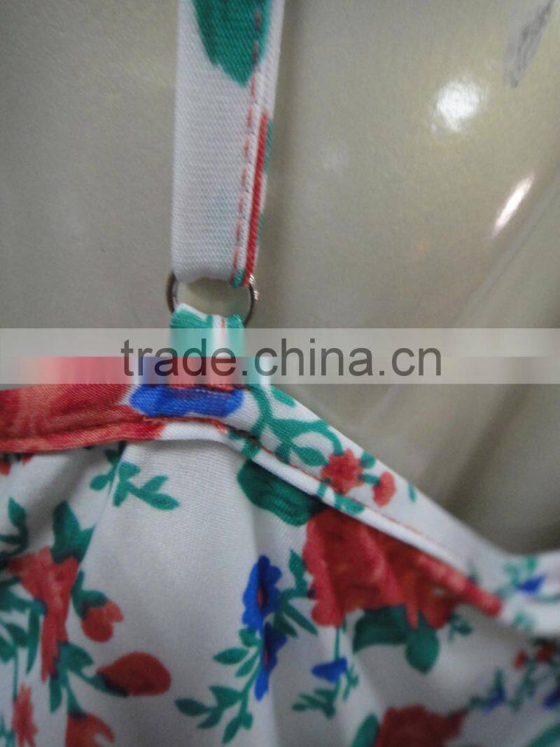 graceful nightgown with lace decorated floral printed