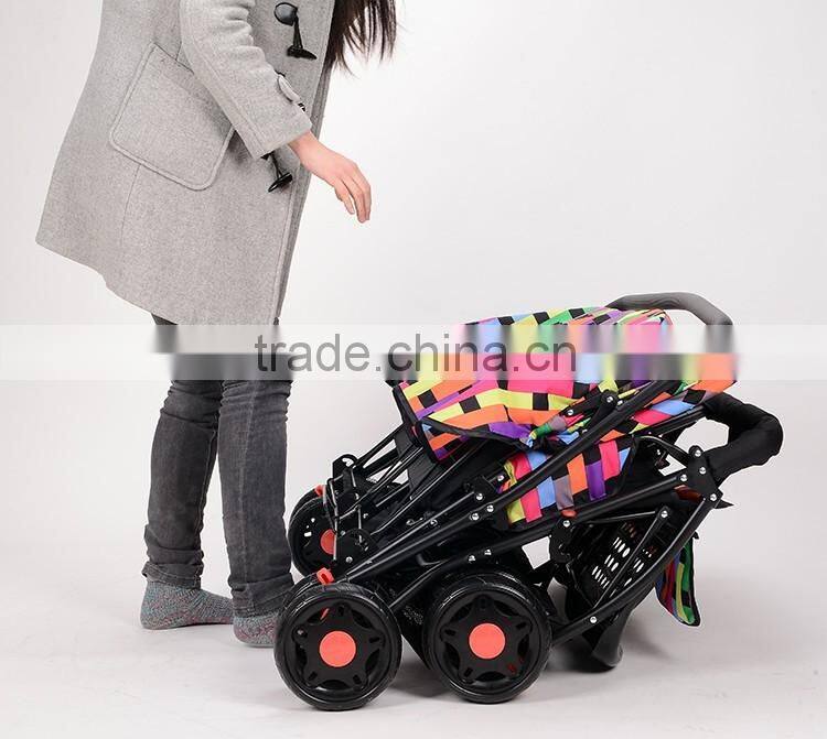 European Market Top Quality Twins Baby Stroller|Baby Carriage with Bidirectional Handle