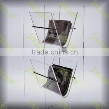 Factory Wholesale cheap magazine rack fashion acrylic display holder for magazine Plexiglass book rack