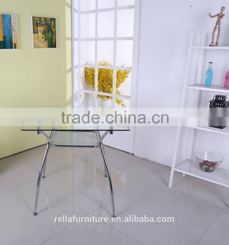 Glass Dining Table With Chromed Legs Dining Room Furniture