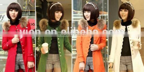 2015 Autumn Winter Warm Elegant Coat Fur Collar OEM Price Sexy Beautiful Latest Coat Designs For Women