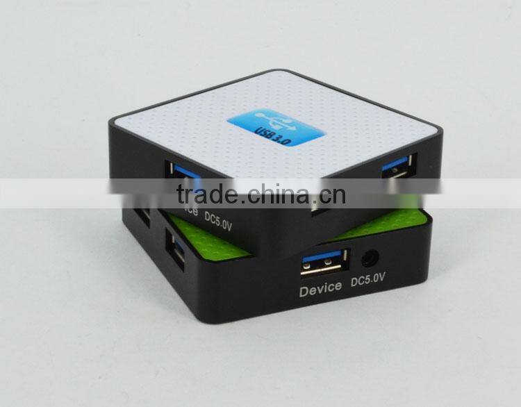 Ultra high Speed Square-shape 4-port 5Gbps USB 3.0 HUB for computer accessory
