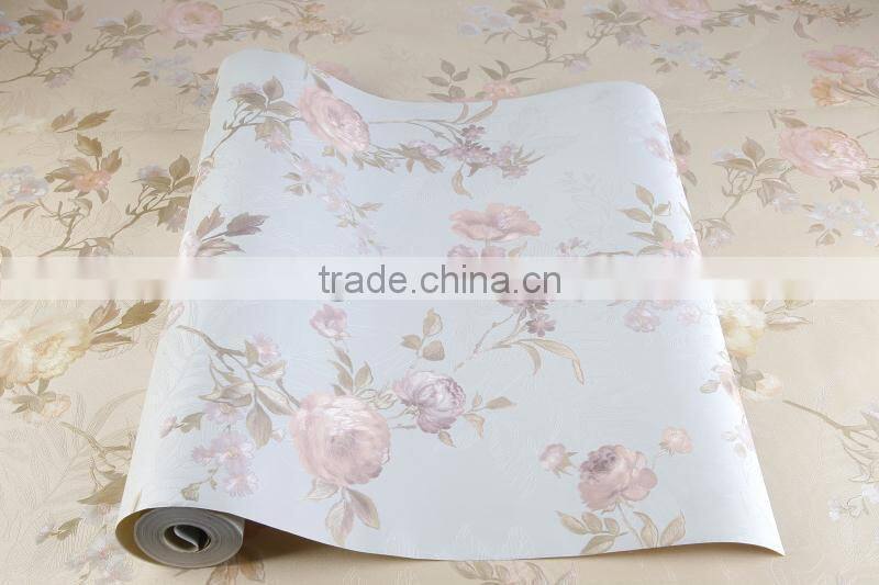 2015 best selling stocklot adhesive vinyl red chinese wallpaper