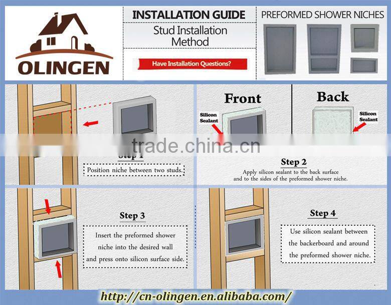 XPS ready to tile recessed shower niche