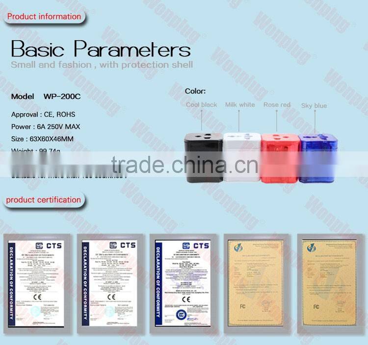Plug with socket type diverse electrical charging adapter suitable for more than 150 countries