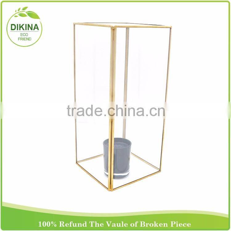 wholesale geometric wedding copper centerpiece ~ Holders Votives 8 inches religious & frosted glass candle jar with/ without lid