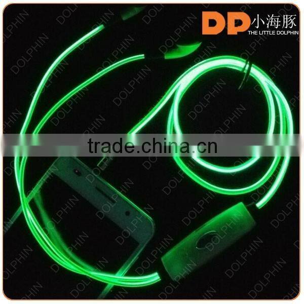 Best Price Led glowing Earphones, EL light earphone wired light earbud led earphones