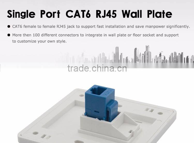 Singe Port CAT6 RJ45 wall plate Face plate support customization