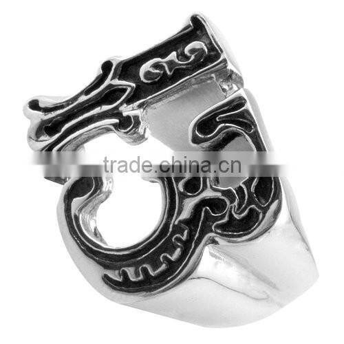 Jingli Jewelry Top quality mens skull biker rings ,stainless steel skull bone finger rings,mens celtic finger rings (HS-070)