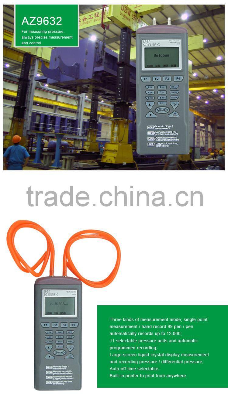 Pressure Data logger AZ9632 Model Differential Pressure Manometer Datalogger Supplier