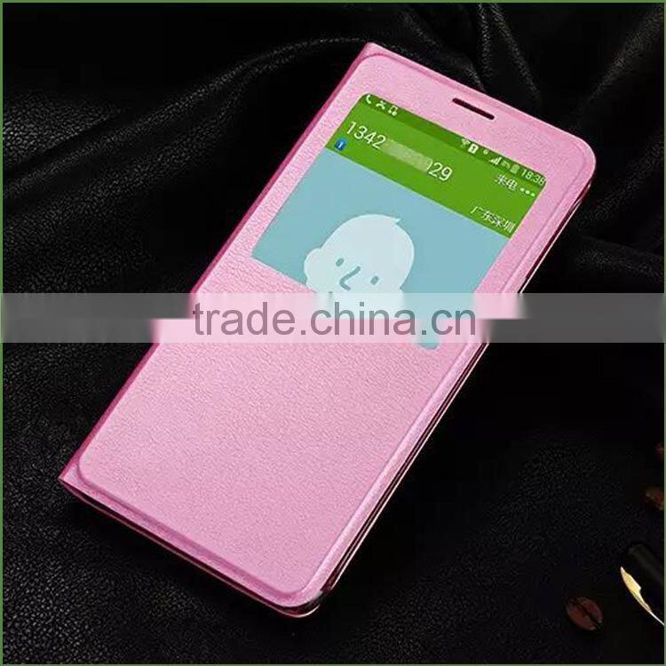 Hot Sale PU Leather Case for SAMSUNG NOTE 5 with windows , case for Samsung Galaxy note 5