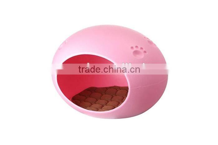 New Style Top Quality Egg-shaped Durable Eco-friendly Plastic Pet Dog Bed / Pet House with Cushion inside
