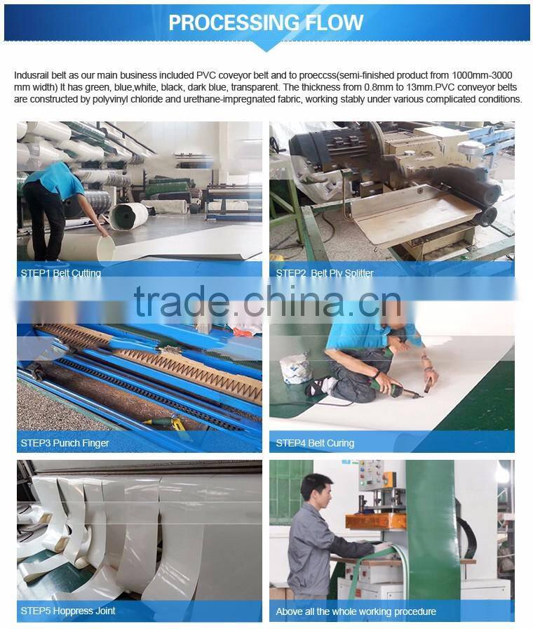 3mm high quality light duty pvc / pu conveyor belt for food