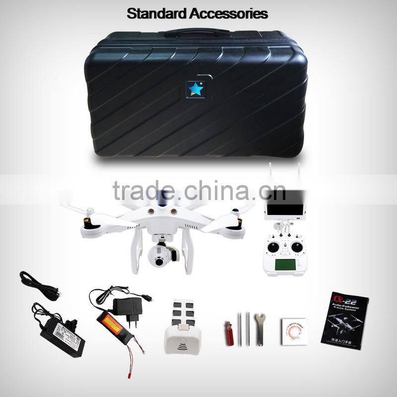 Professional Drone w/Dual GPS systems 5.8G Follow me Hobby Drone w/FPV monitor