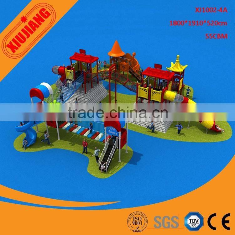 Long used amusement water park slides for outdoor playground