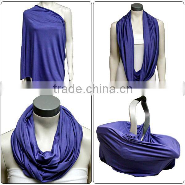 China made rayon spandex jersey light purple multi functional nursing scarf cover