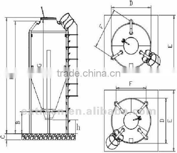 Fiberglass feed bin for poultry and livestock
