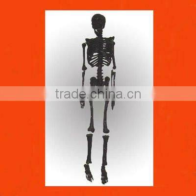63" BLACK GLITTERED POLYFOAM HANGING SKELETON