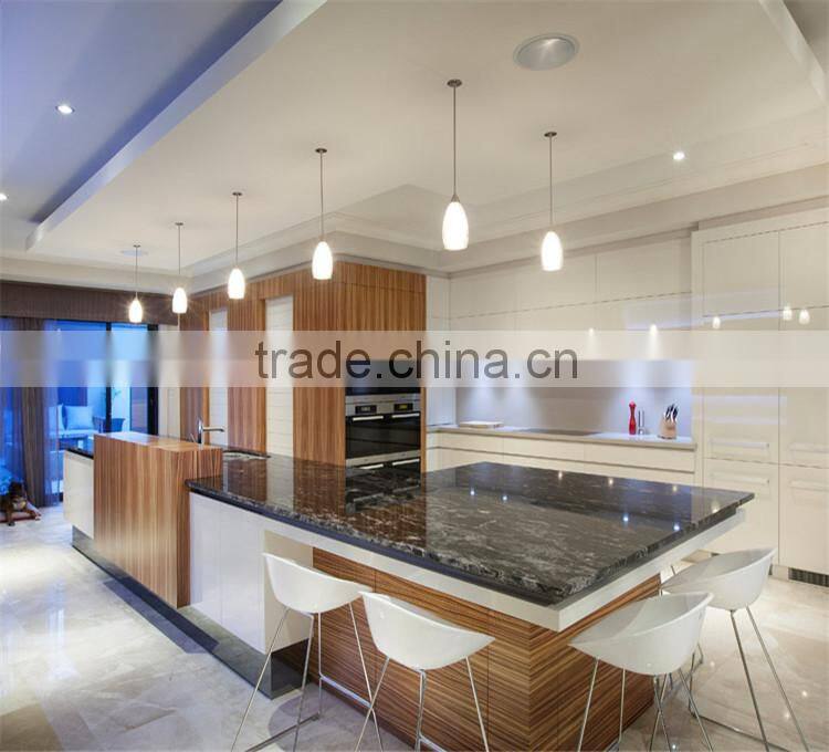 Island kitchen set, two color modern kitchen set for house plan