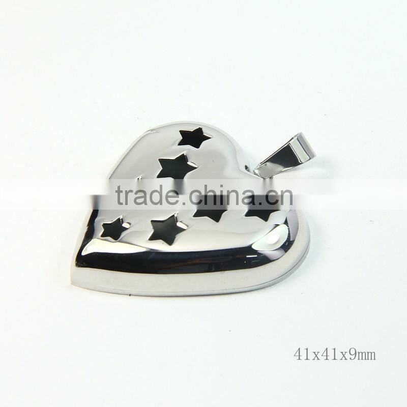 316L stainless steel first class hollow heart pendants for men