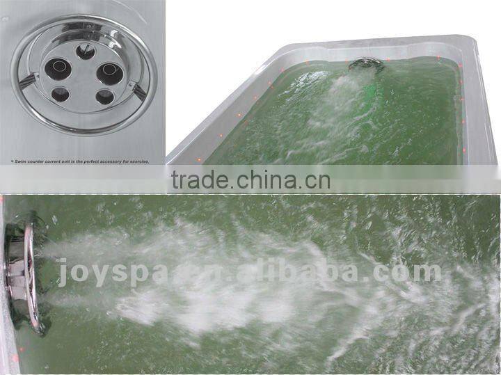 Top popular outdoor whirlpool tub,6M long LED swimming pool,spa with counter current unit