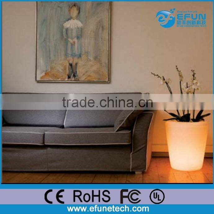 remote control plastic indoor decorating rgb color changing battery led decorative pot
